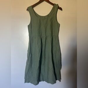 SOLD 100% linen Handmade Dress